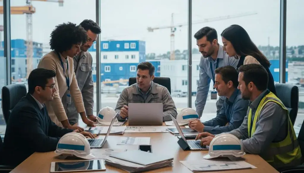 riunione sulla sicurezza con supporto del gestionale sicurezza sul lavoro