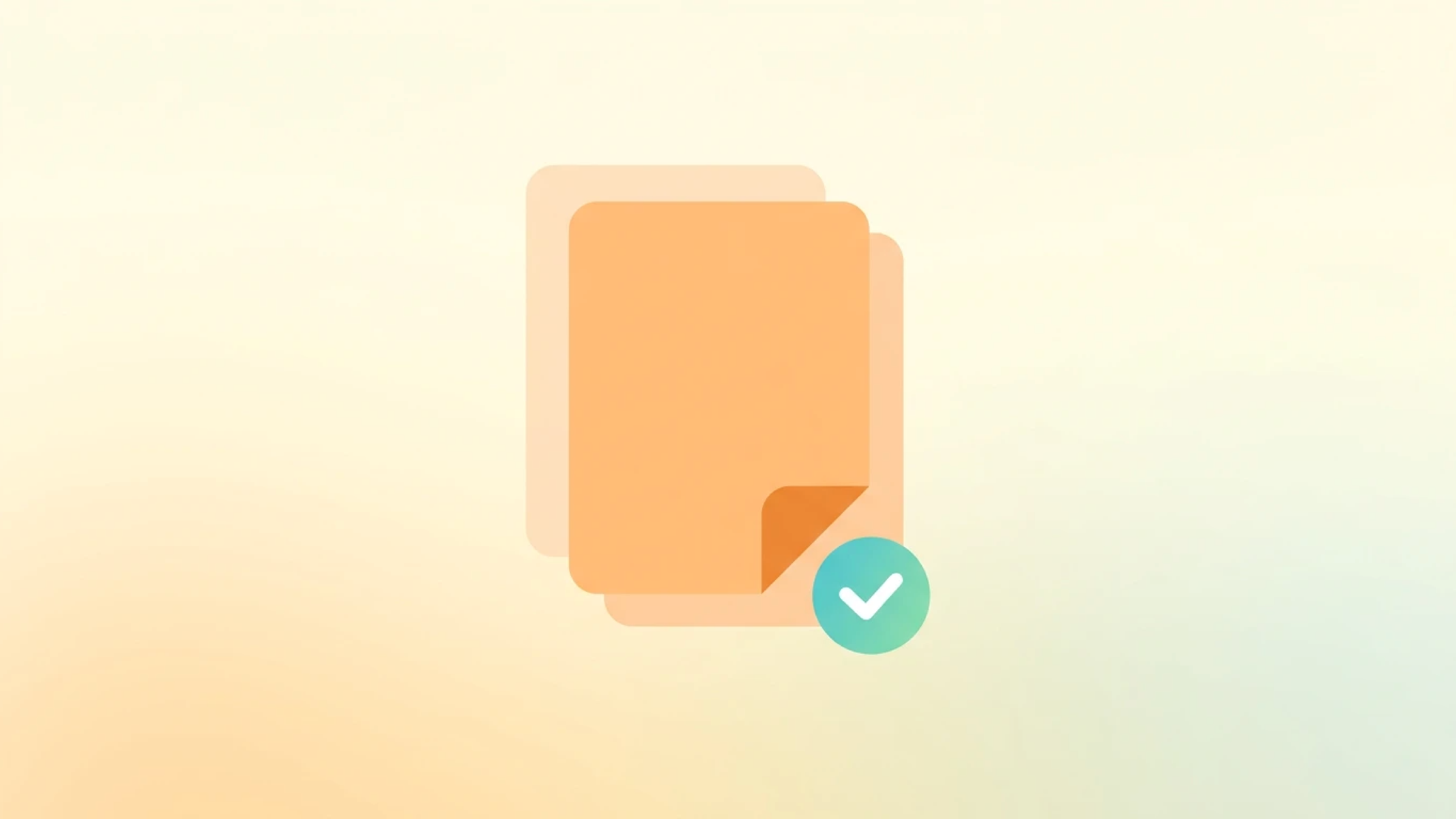 프리랜서 계약서 완성을 상징하는 체크마크가 붙은 겹쳐진 문서 일러스트, 돈과 시간을 지키기 위해 계약서에 반드시 포함해야 할 7가지 핵심 항목 가이드.