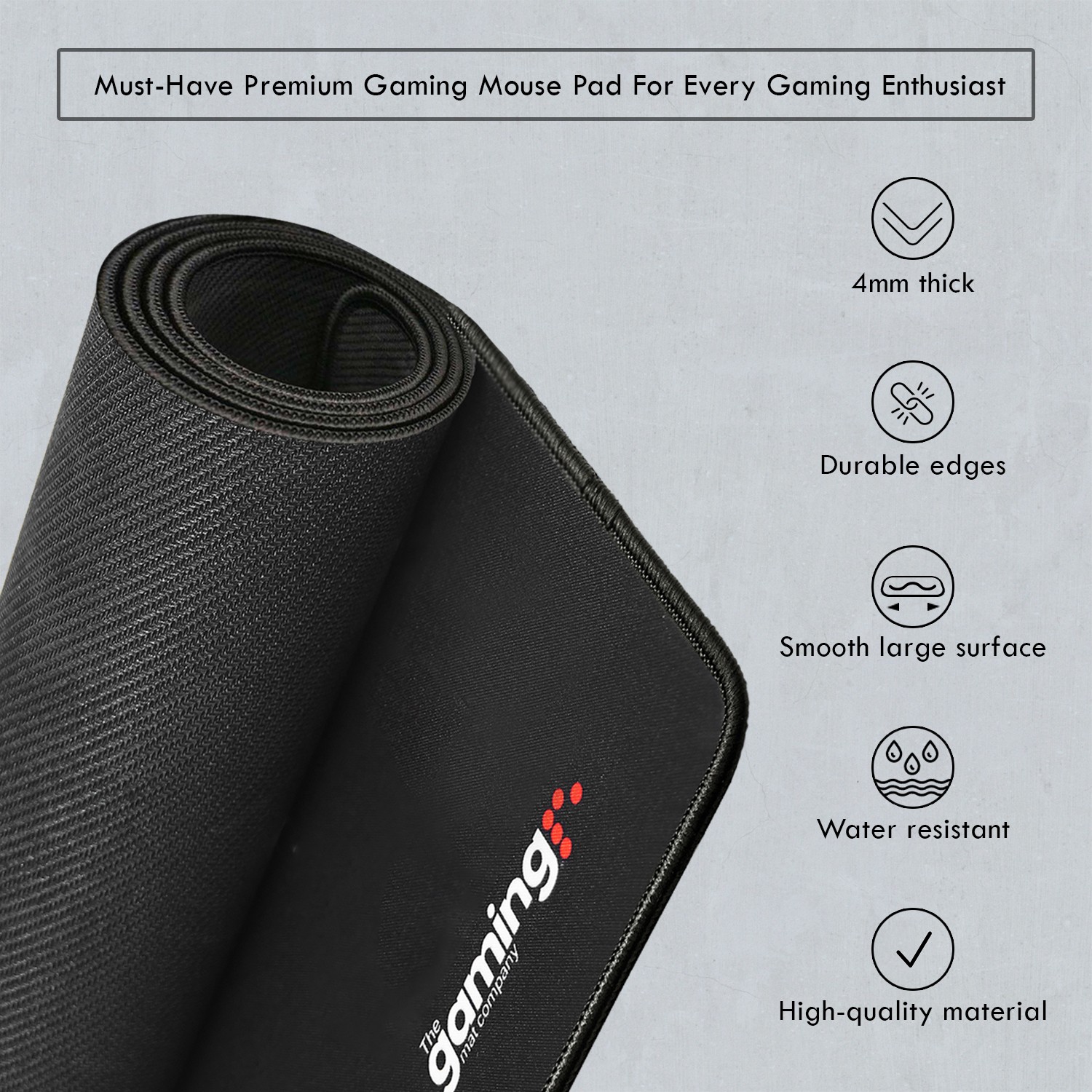 Gaming mouse pad stitched edge design