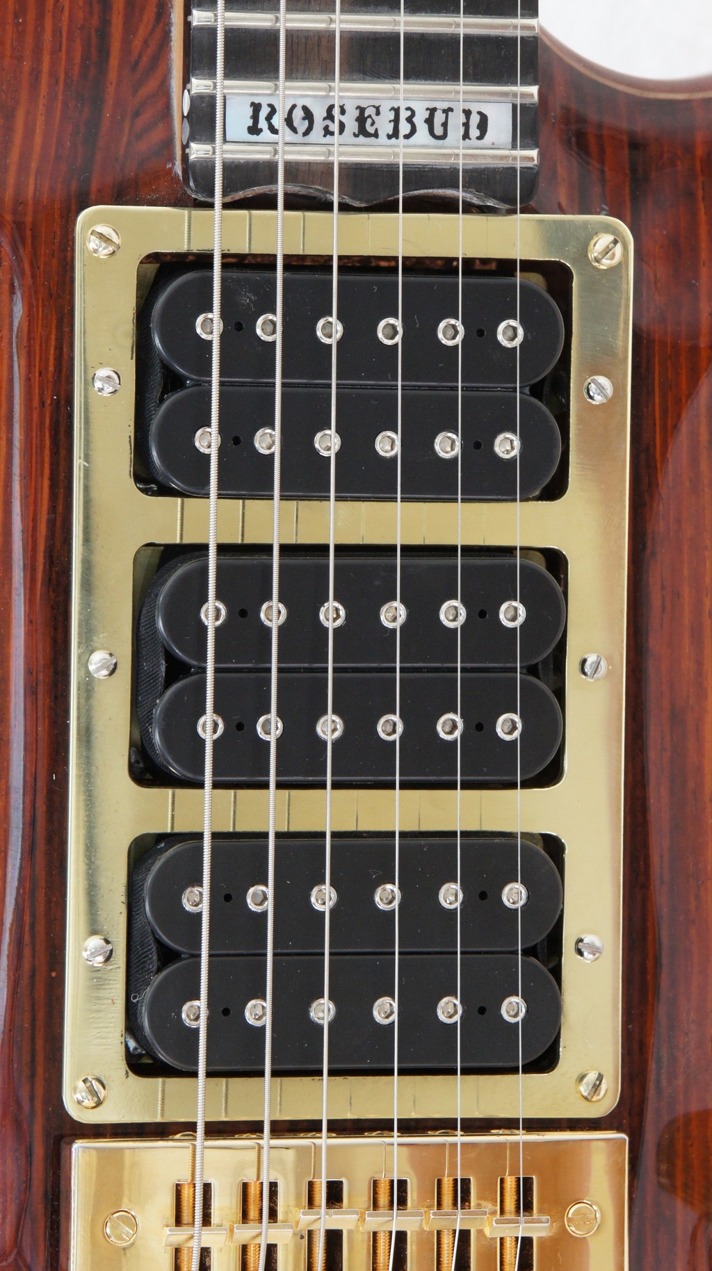 Jerry Garcia Rosebud Replica Guitar fret lettering