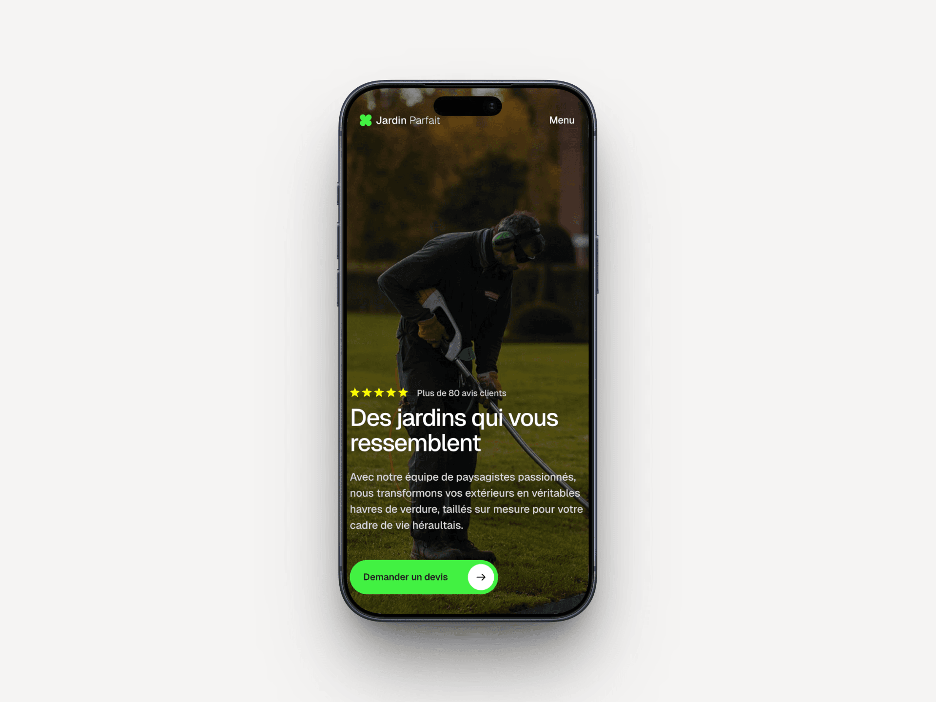 Mockup site vitrine paysagiste Hérault – Greenora