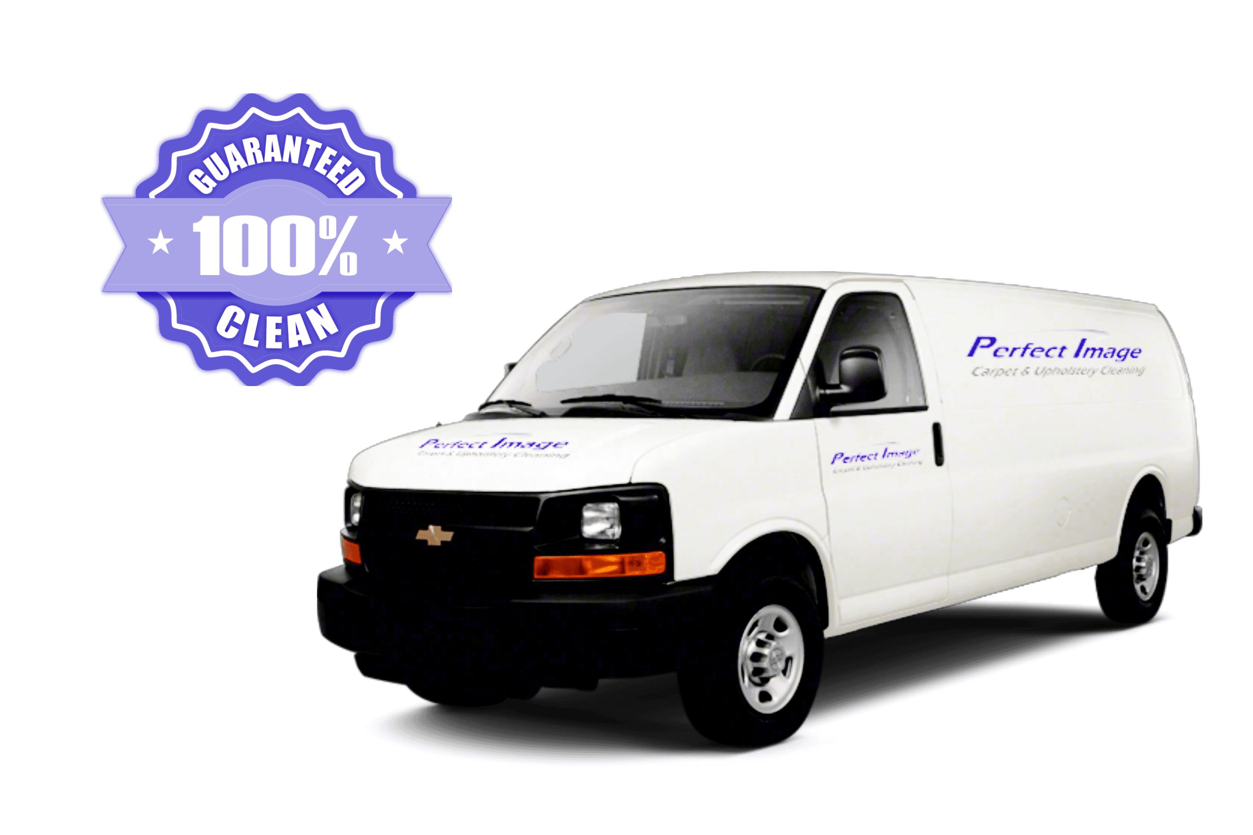 Carpet  Cleaning Van with badge