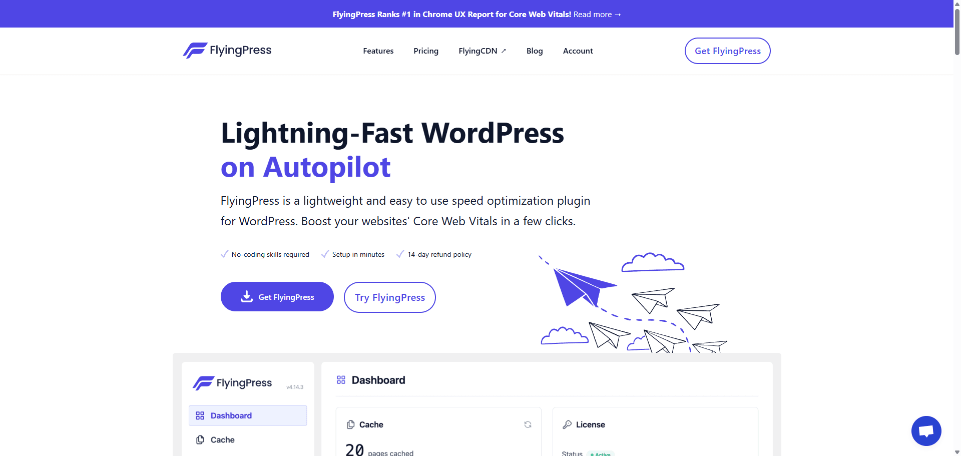 FlyingPress home page