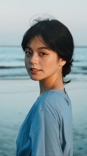 a girl smiling to the camera