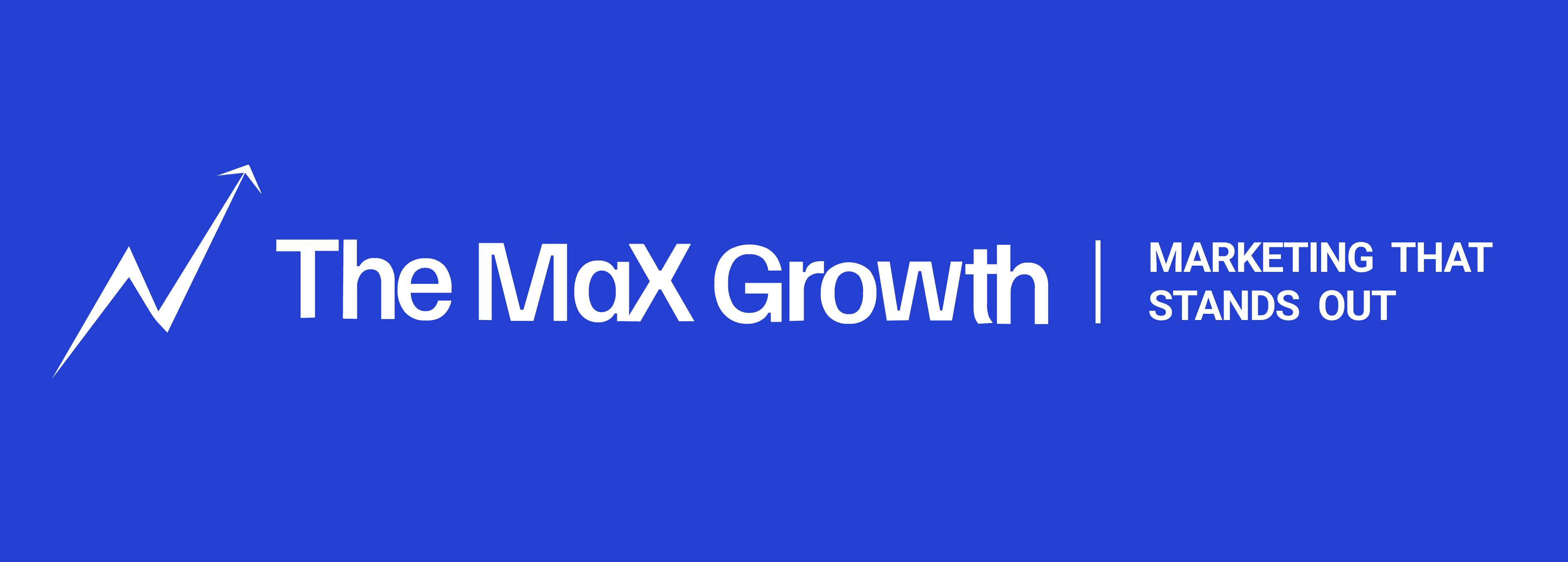 The Max Growth agency logo with Business card upward growth arrow, Creative Marketing & Digital Growth Agency