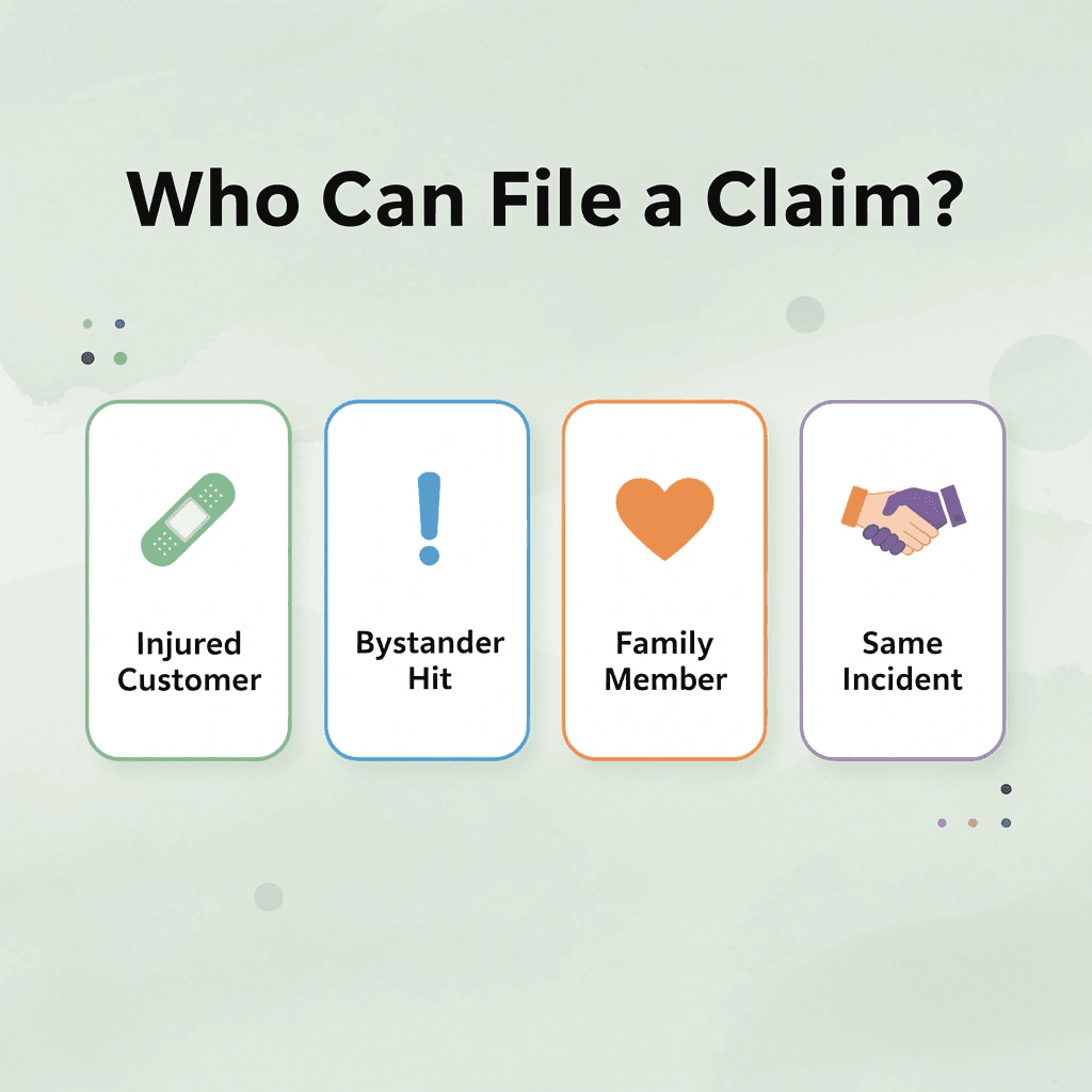 Infographic showing four categories of people who may be eligible for compensation