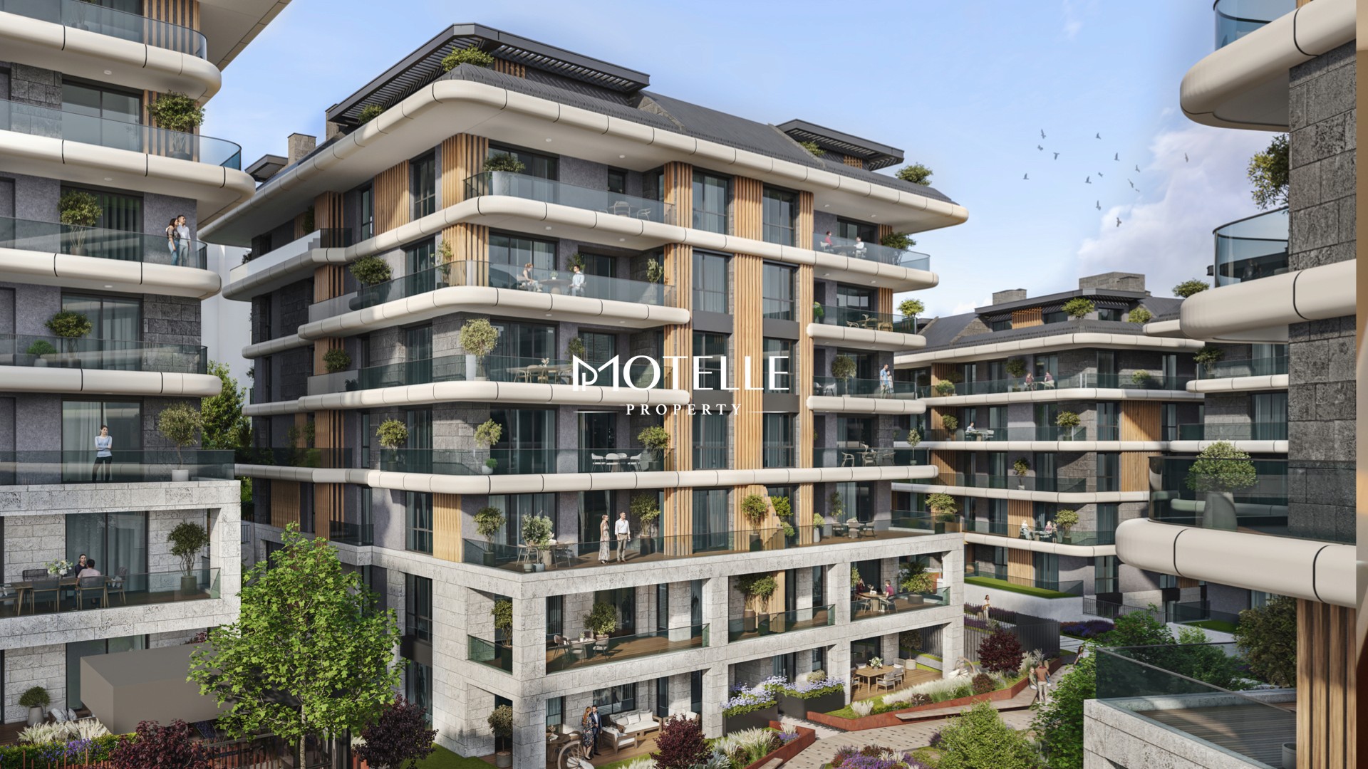 Modern kitchen in luxury apartment Senfoni Etiler Istanbul