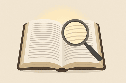 Open Bible with soft light and magnifying glass, symbolizing clarity and modern understanding of Scripture.