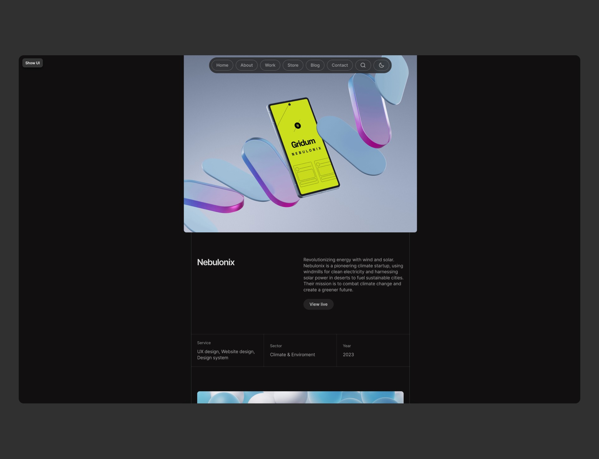 Gridum project detail page screenshot