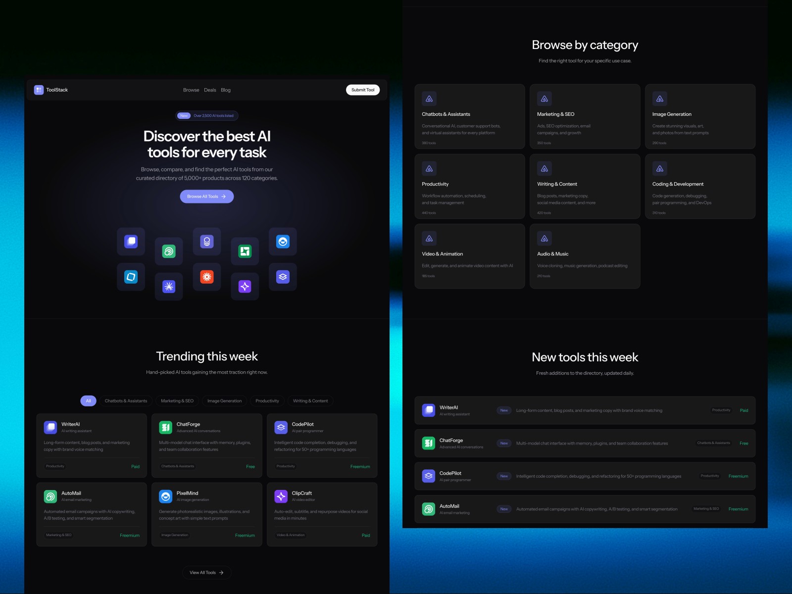 Toolstack — 极简现代 AI 产品官网设计灵感