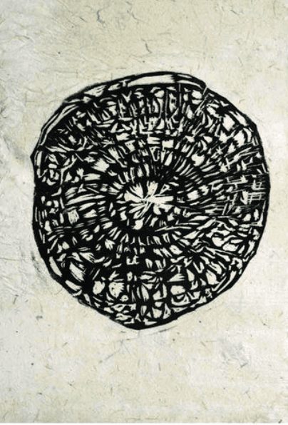 herd of sheep on road painting