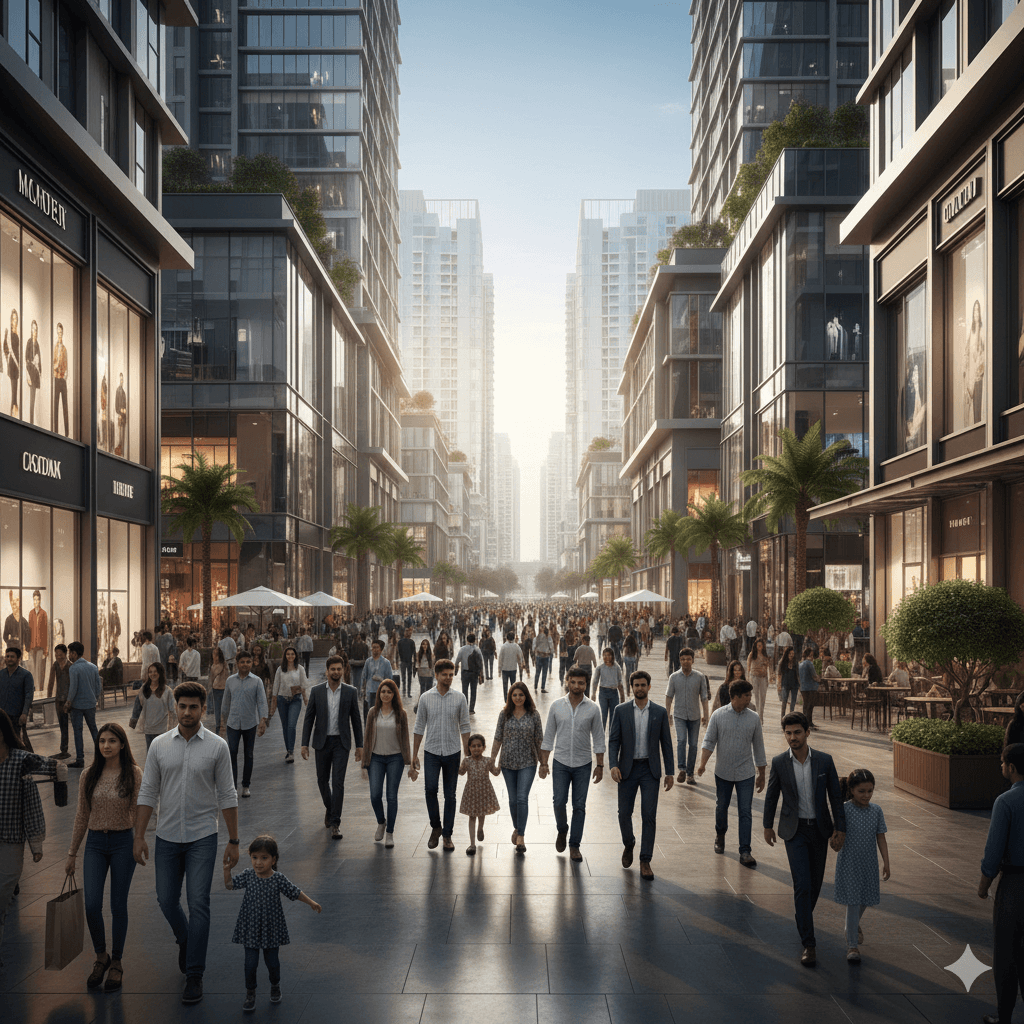 High footfall at M3M commercial plaza in Sector 88A Gurugram