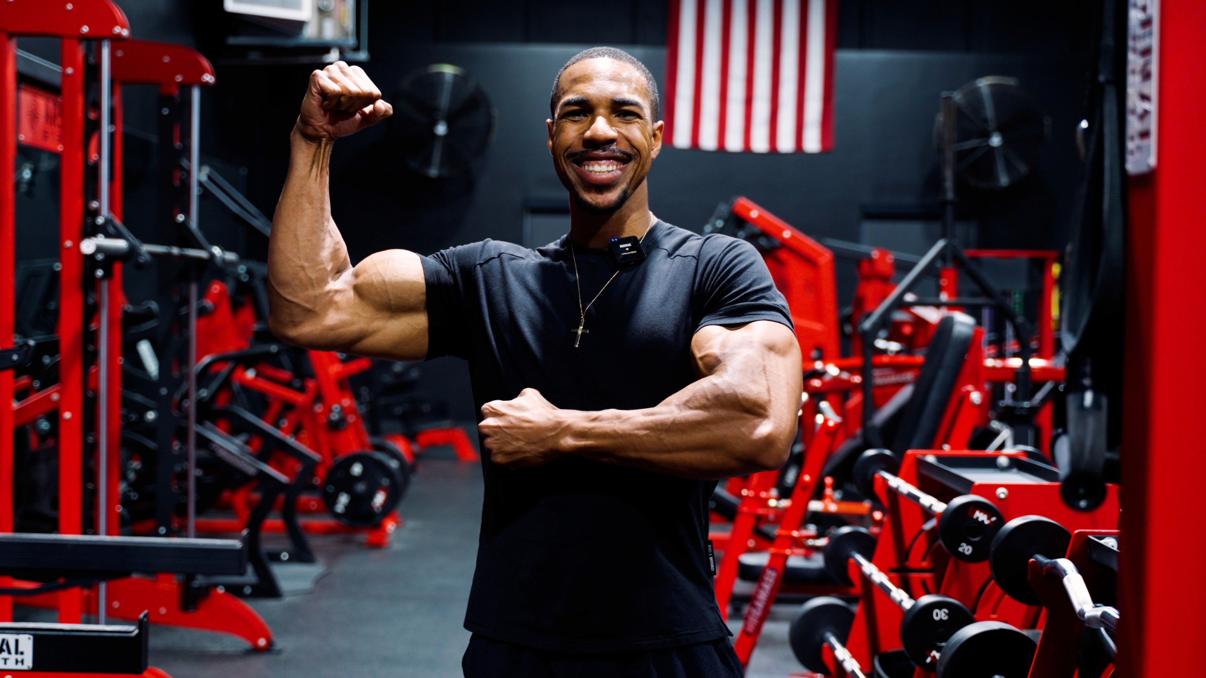 Dr. Jordan Hines training in the gym