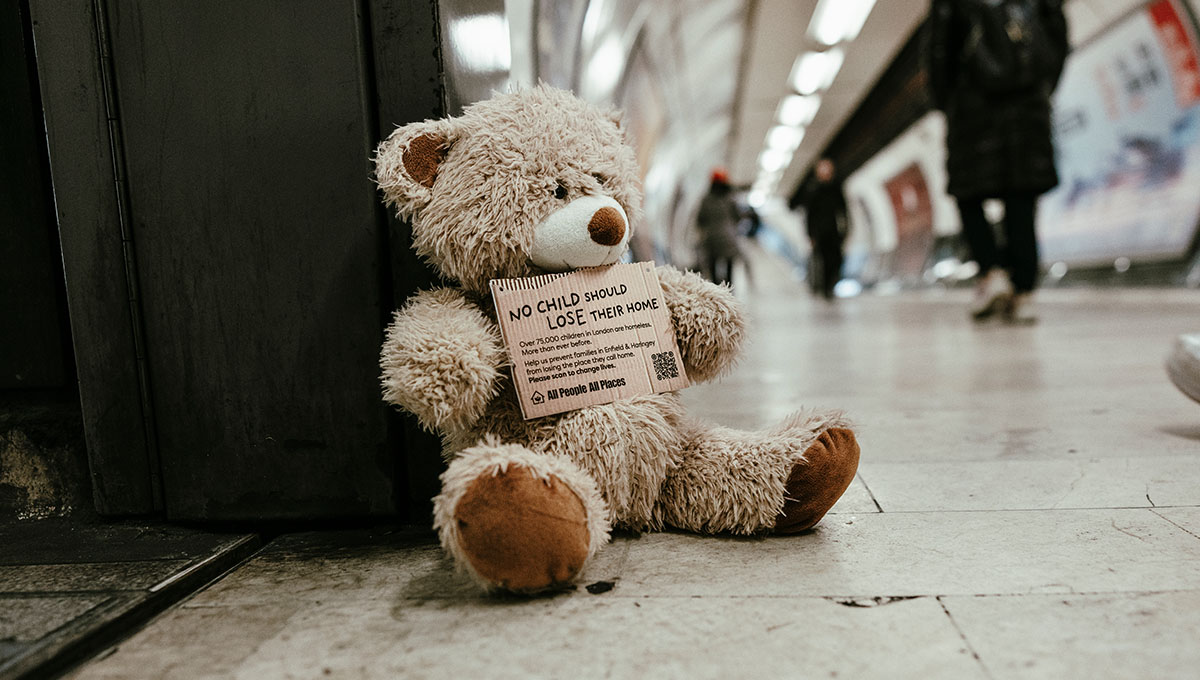 Close up of clothes stuck to a billboard