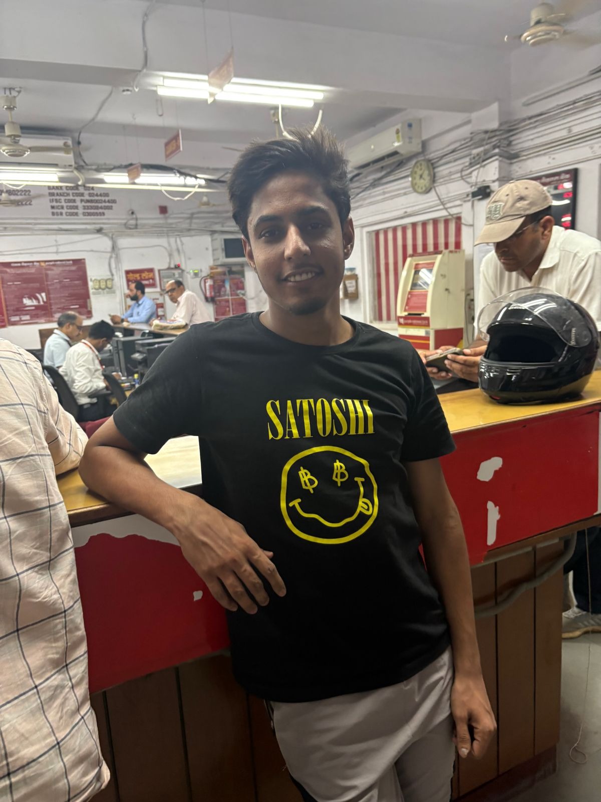Karan Gill, co-founder of Bitcoin Bharat, wearing a Satoshi t-shirt in Mumbai, 2025