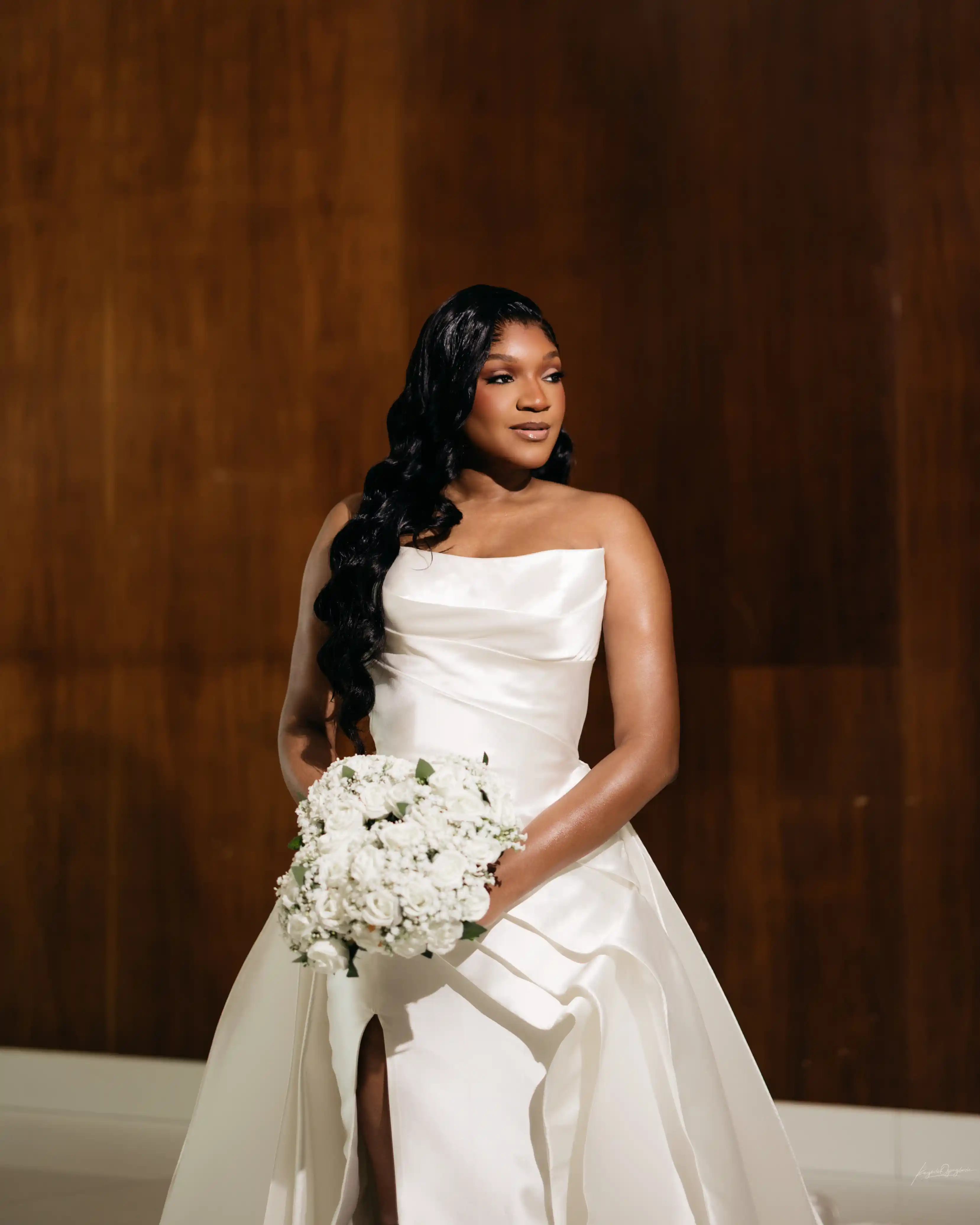Bride and groom celebrating a luxury wedding coordinated by Victoria Brooks Events, a premium wedding planner in Nigeria.