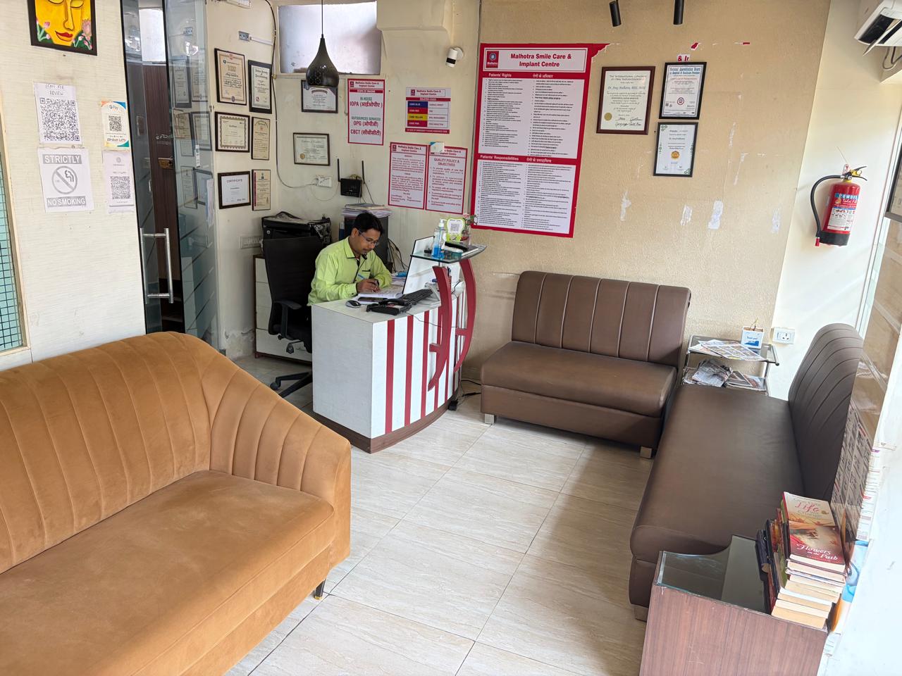 a woman getting her teeth checked by a dentist