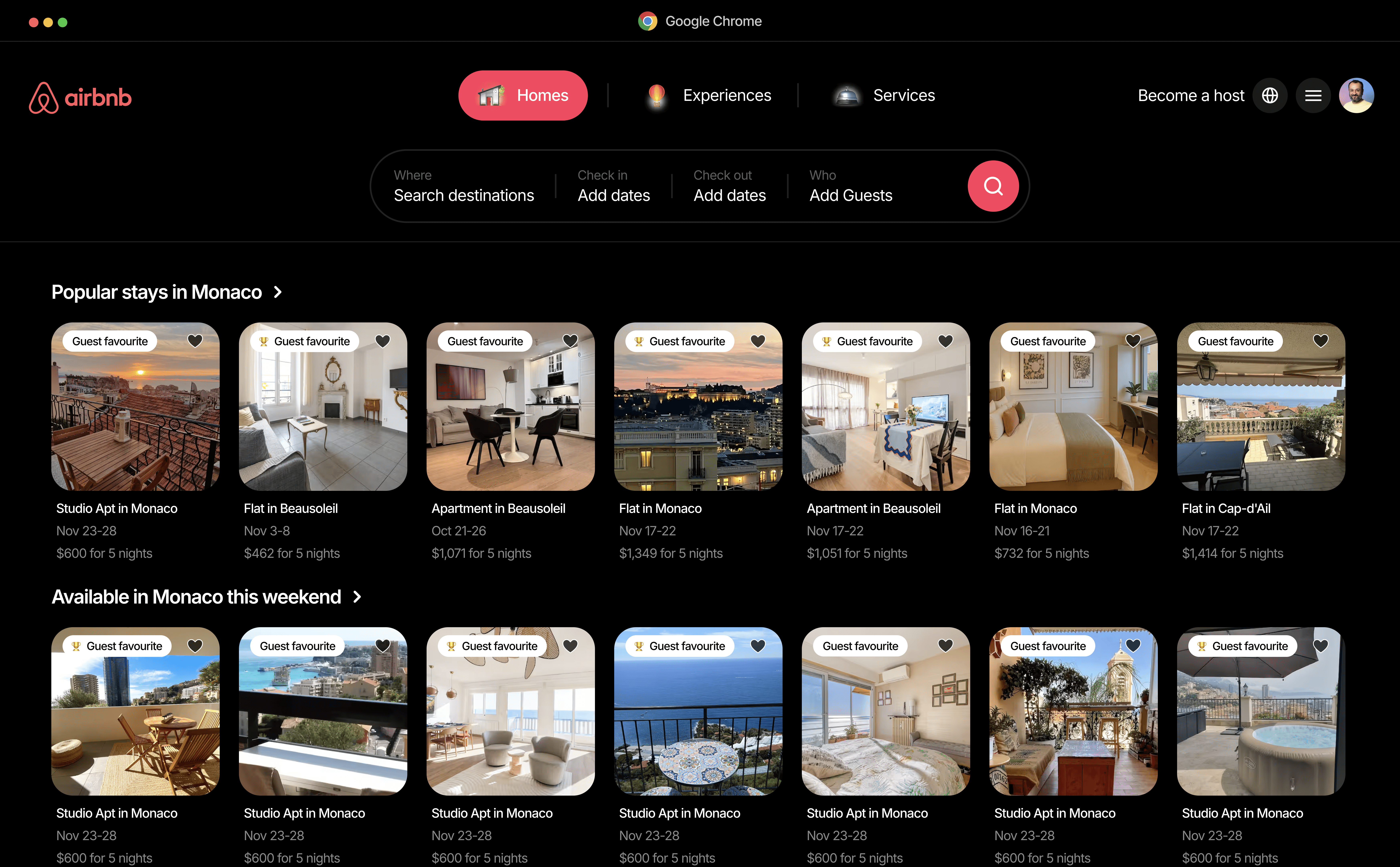Airbnb Mockup