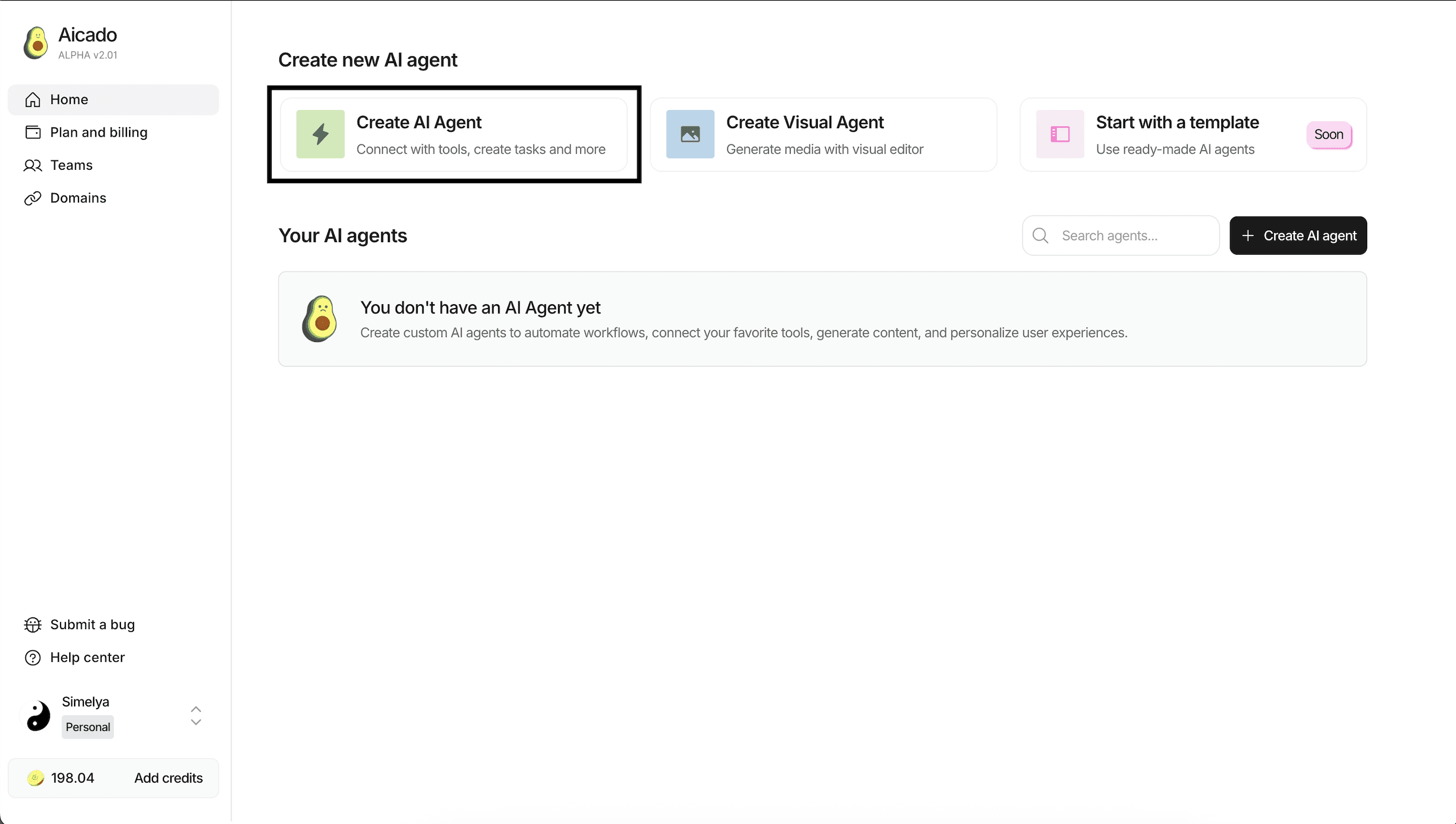 Aicado create your AI agent