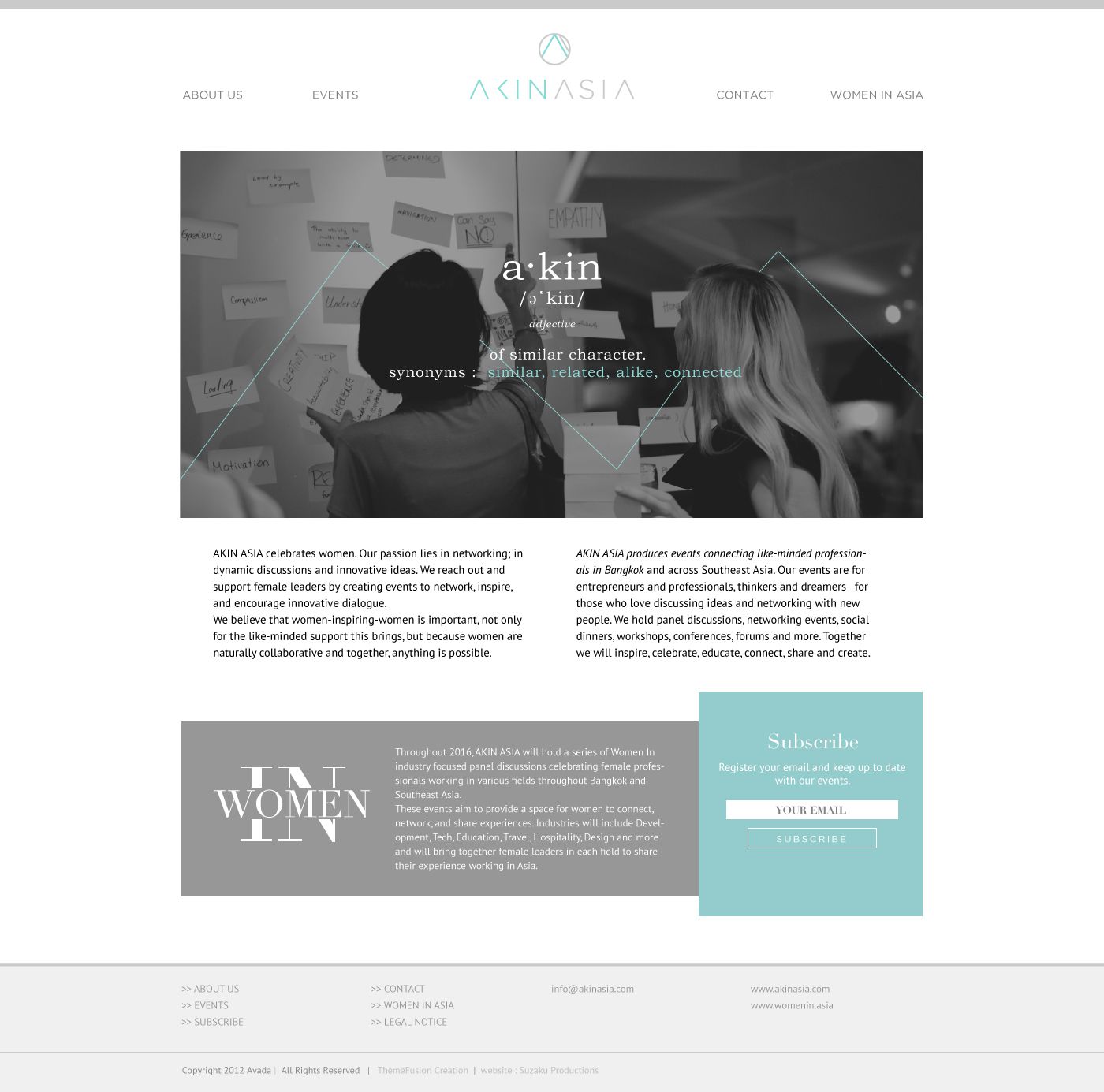 Website design for AKINASIA by Suzaku Productions