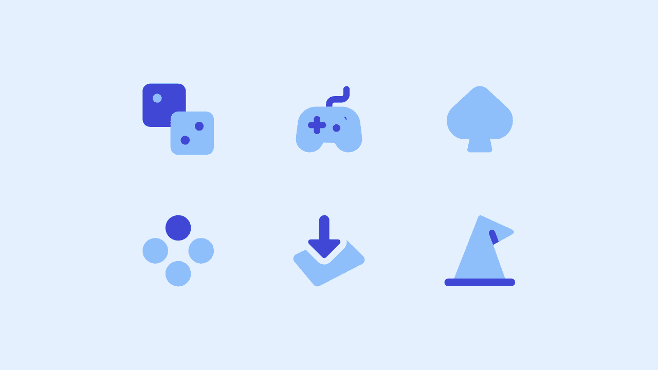 Core Flat Gaming Icon Set