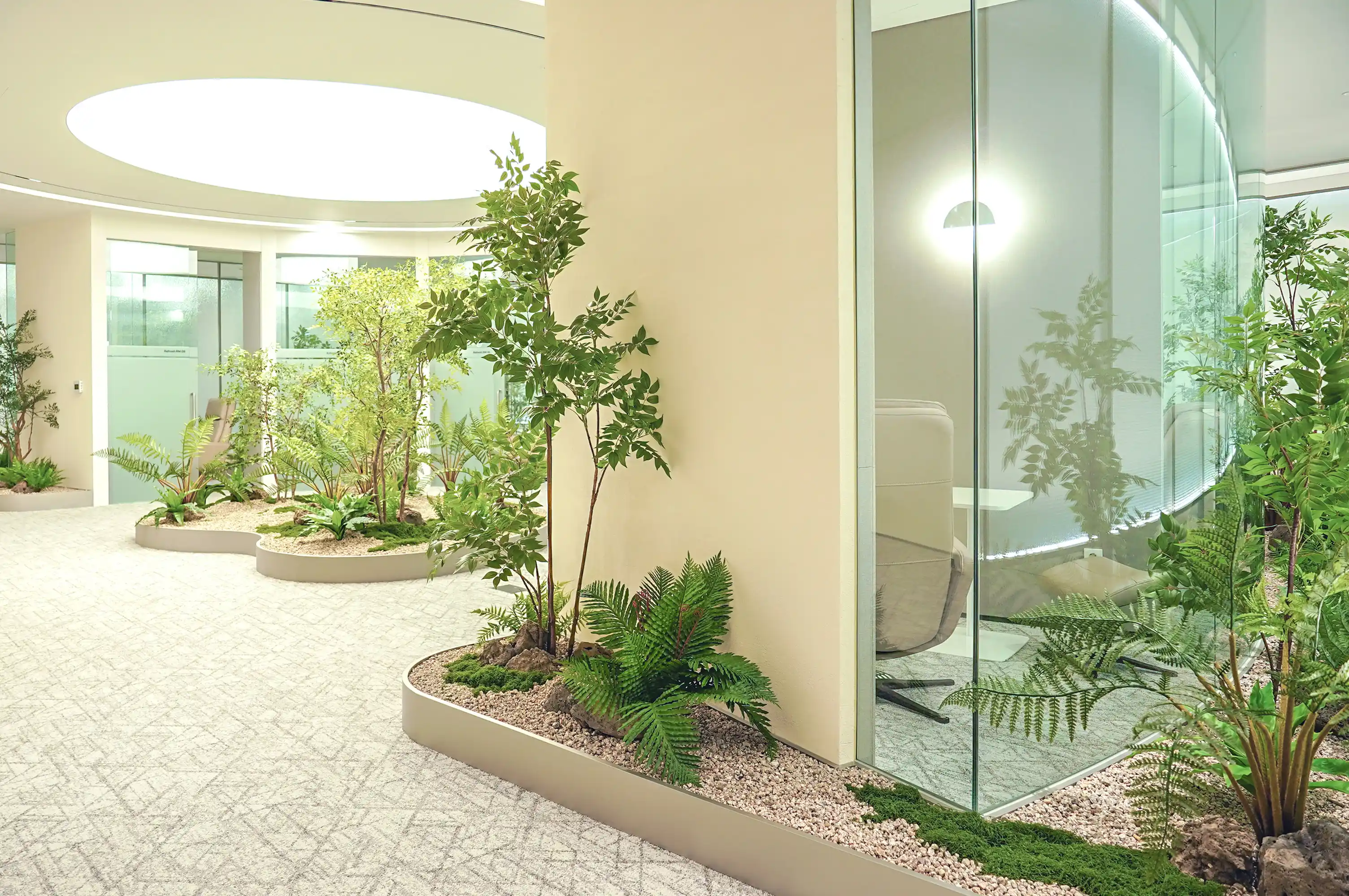 대기업 사옥 로비 복도 플랜테리어 실내 조경