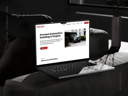 PrimeTime Detailing website mockup