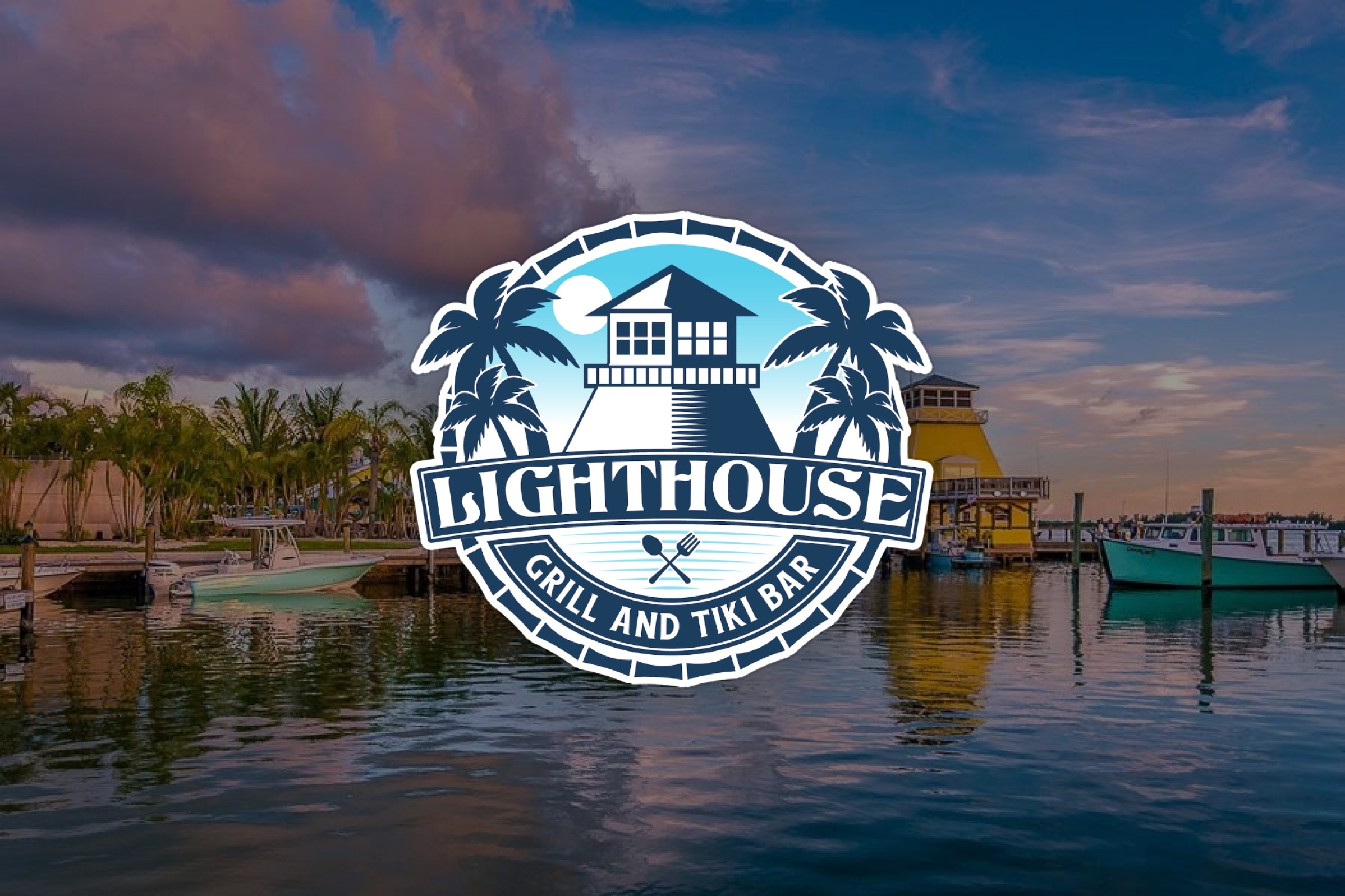 lighthouse bar logo and background