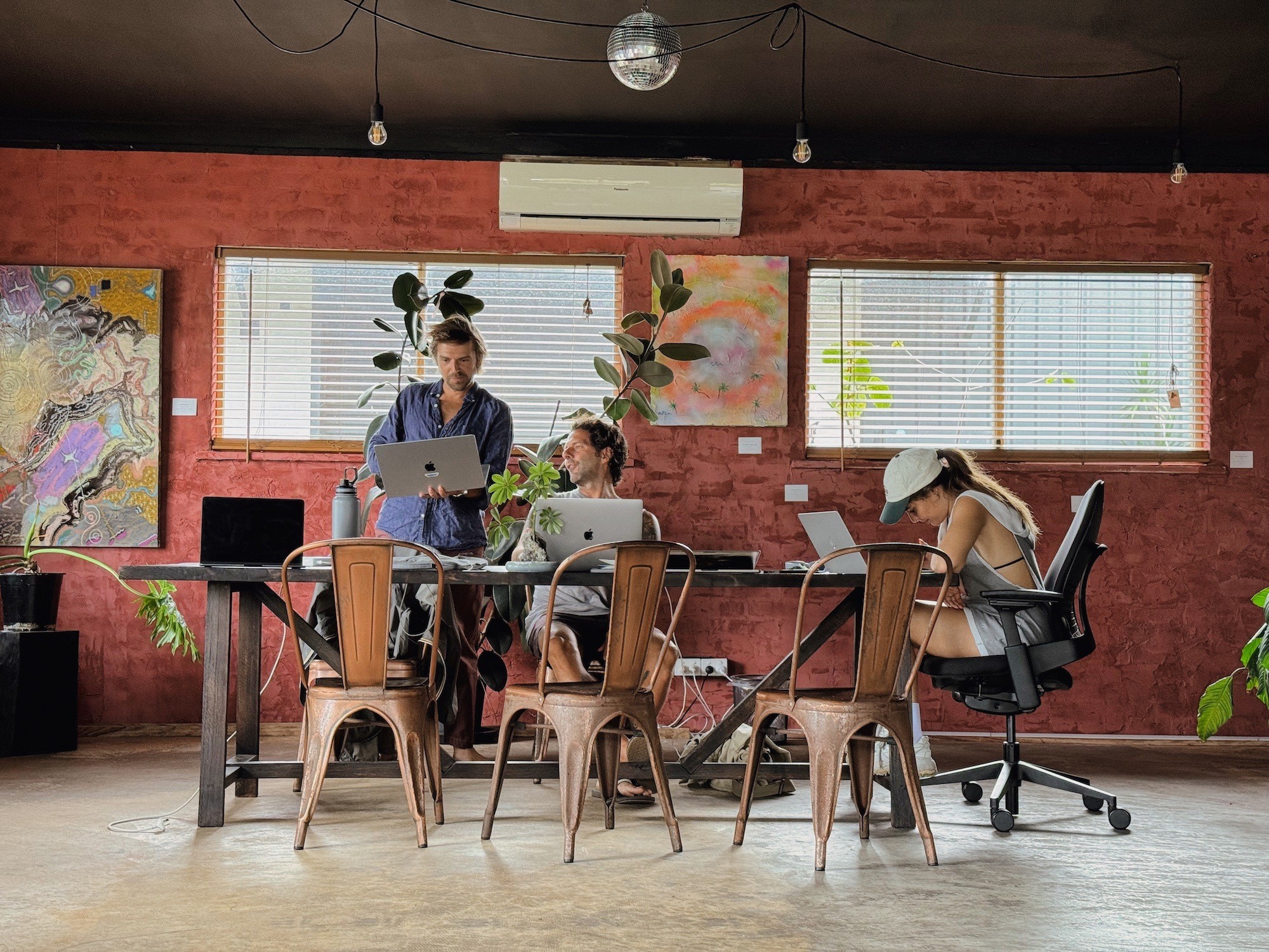 corner 16 coworking space with members working in the background