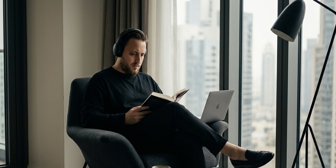 woman holding a phone and man looking at the phone. both are smiling