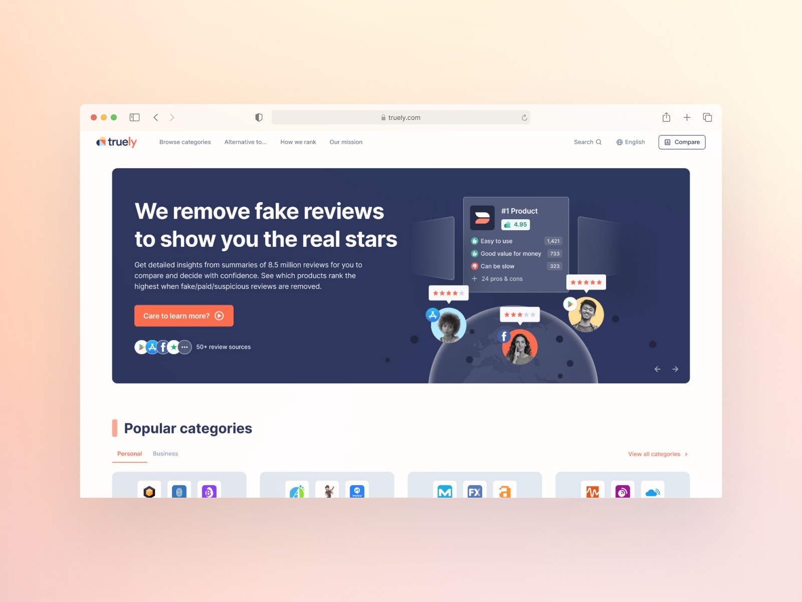 Product research ux ui comparisson website