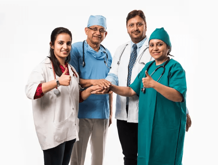 Surgeon explaining procedure to patient during consultation