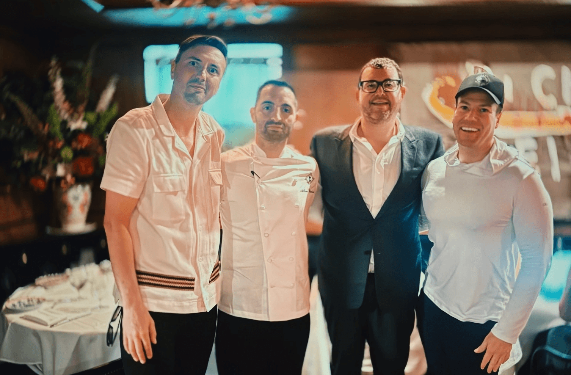 Four mermaids in the ocean waters