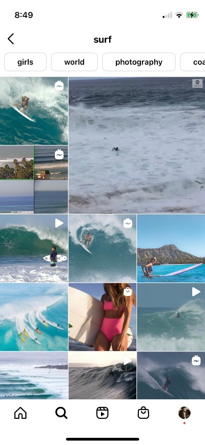 Instagram Explore page