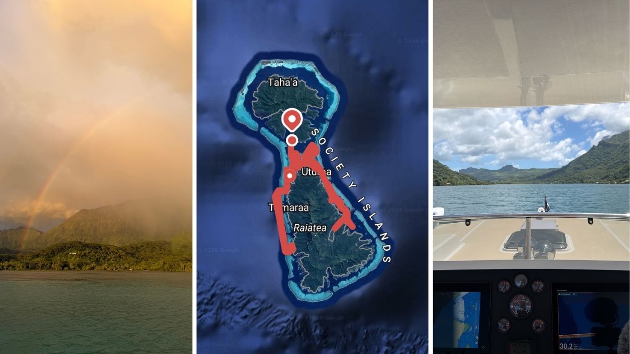 Exploring Raiatea by powerboat