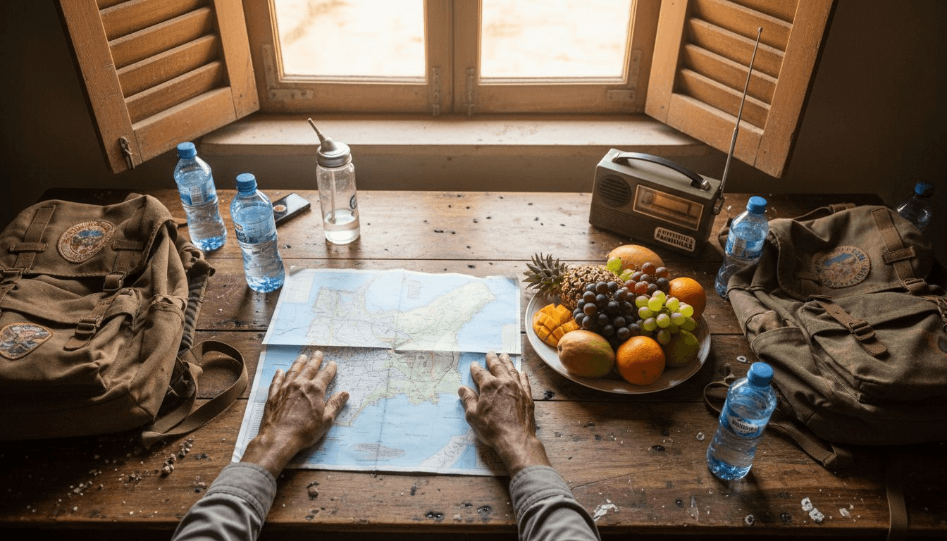 El guía organiza y deja todo listo para los servicios del safari.