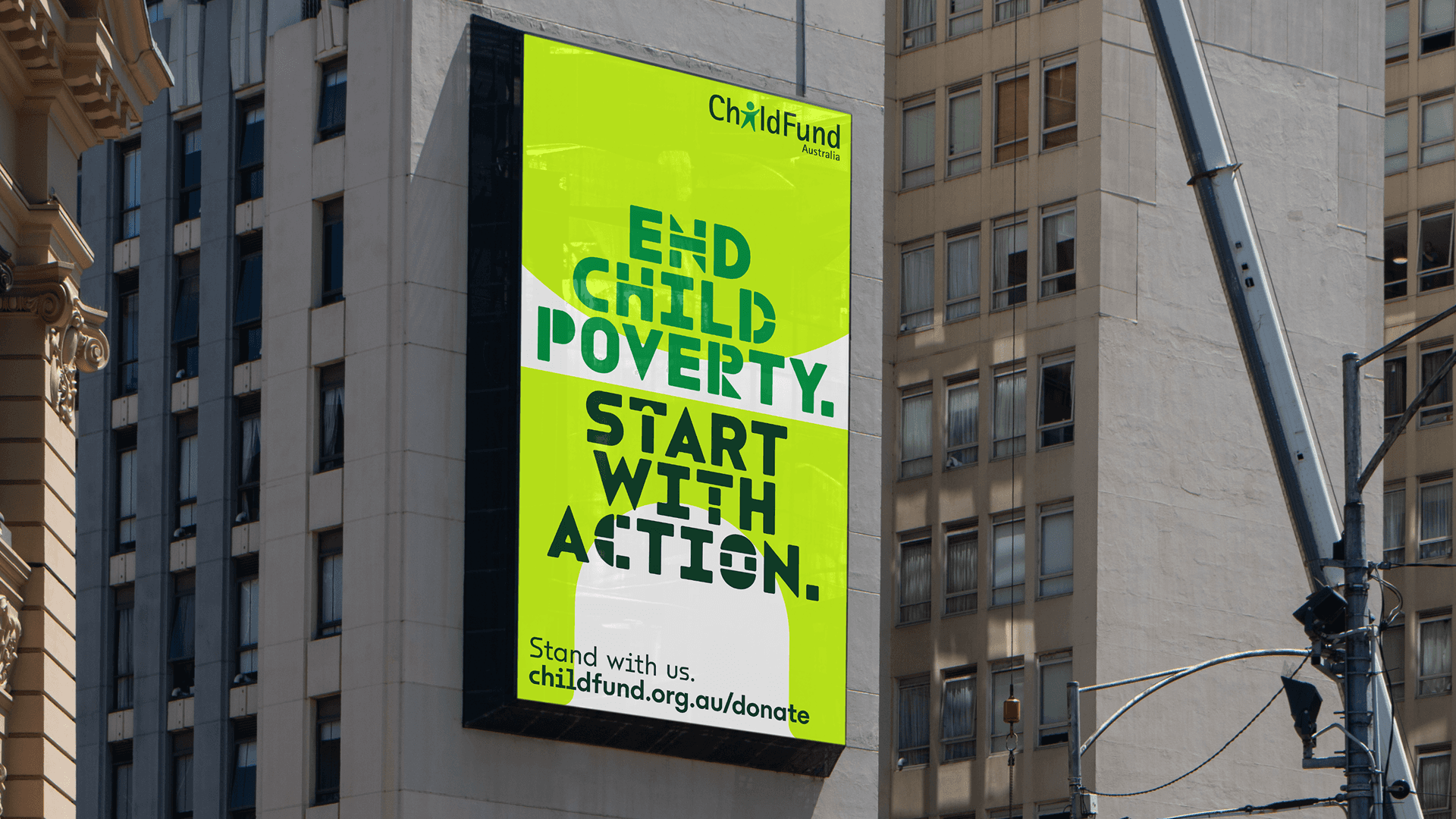 ChildFund Australia OOH digital screen