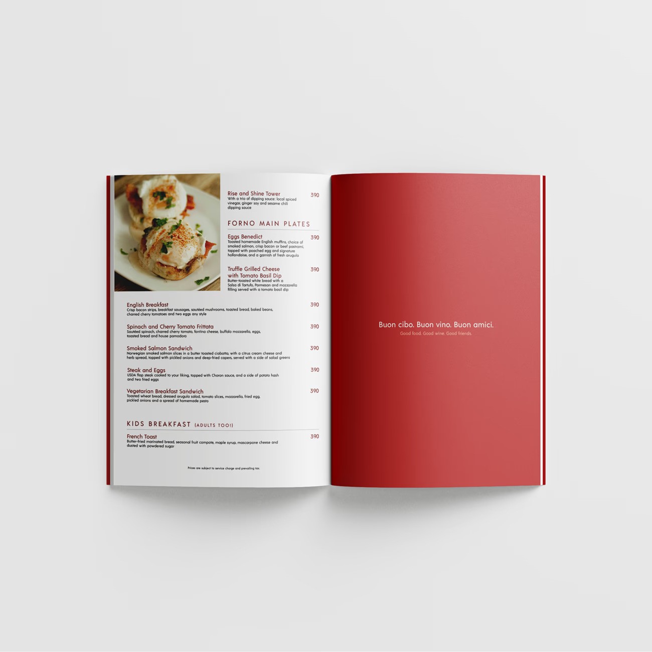 Editorial menu design for filipino luxury 5 star hotel resort in Boracay Philippines