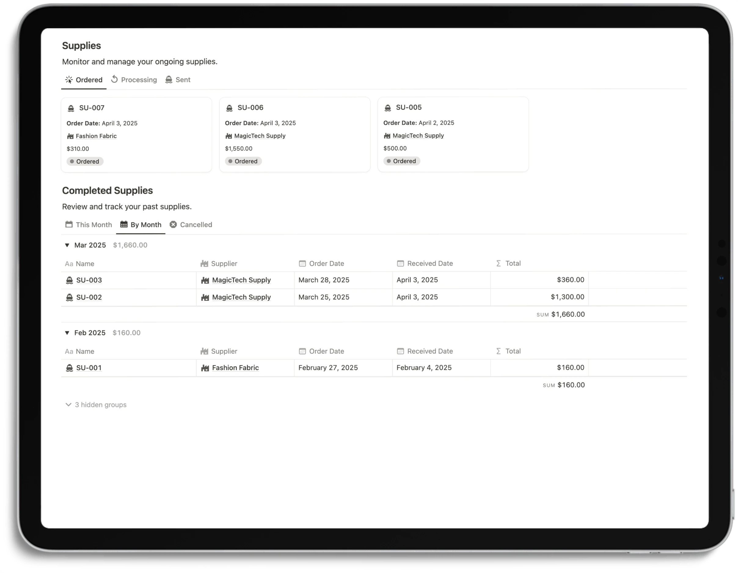 Notion E-Commerce Hub - Feature Supply