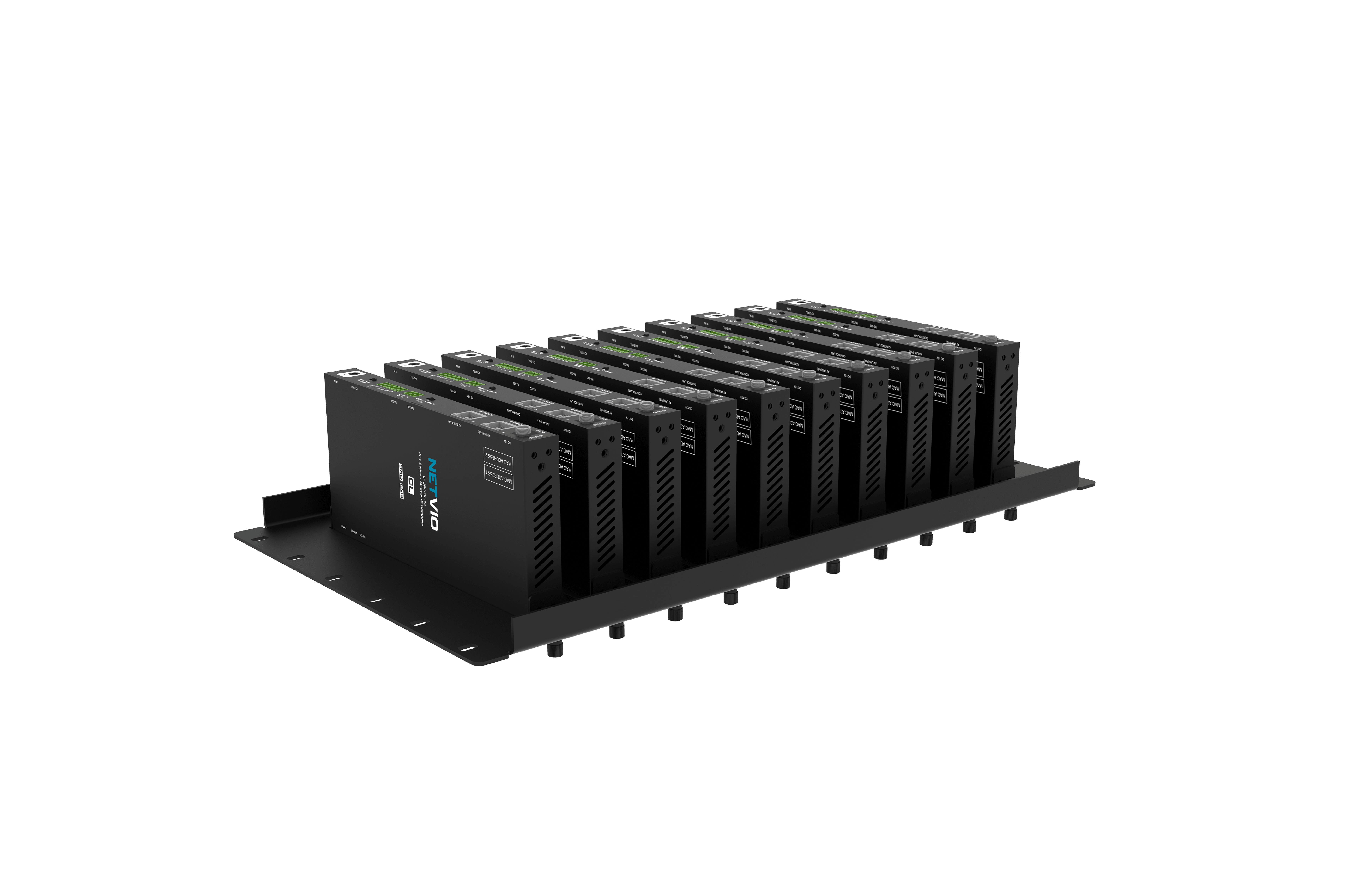 Rack of NETVIO IP AV controllers
