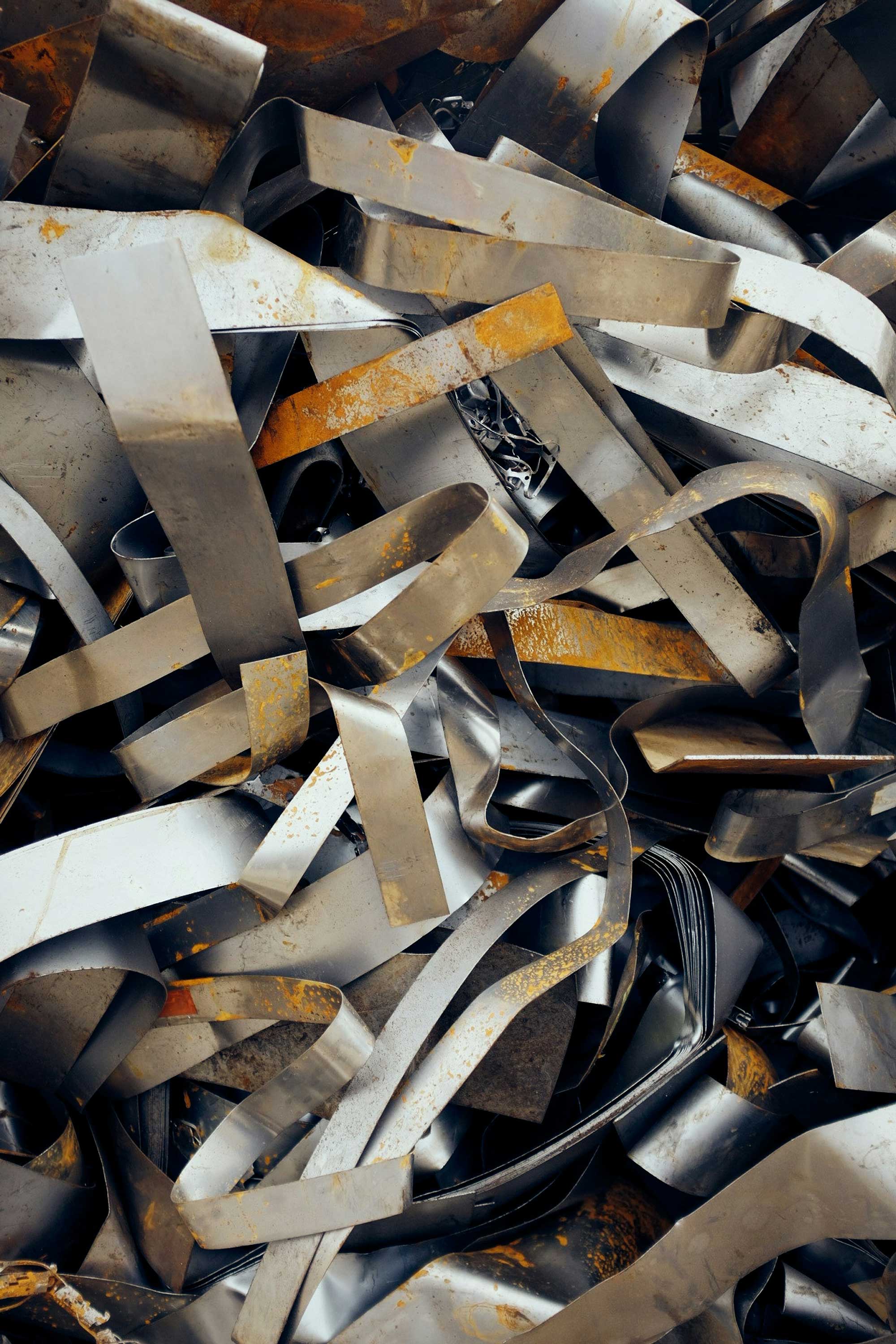 metal scraps piling