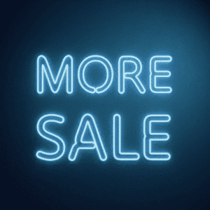 Neon sign saying MORE SALE