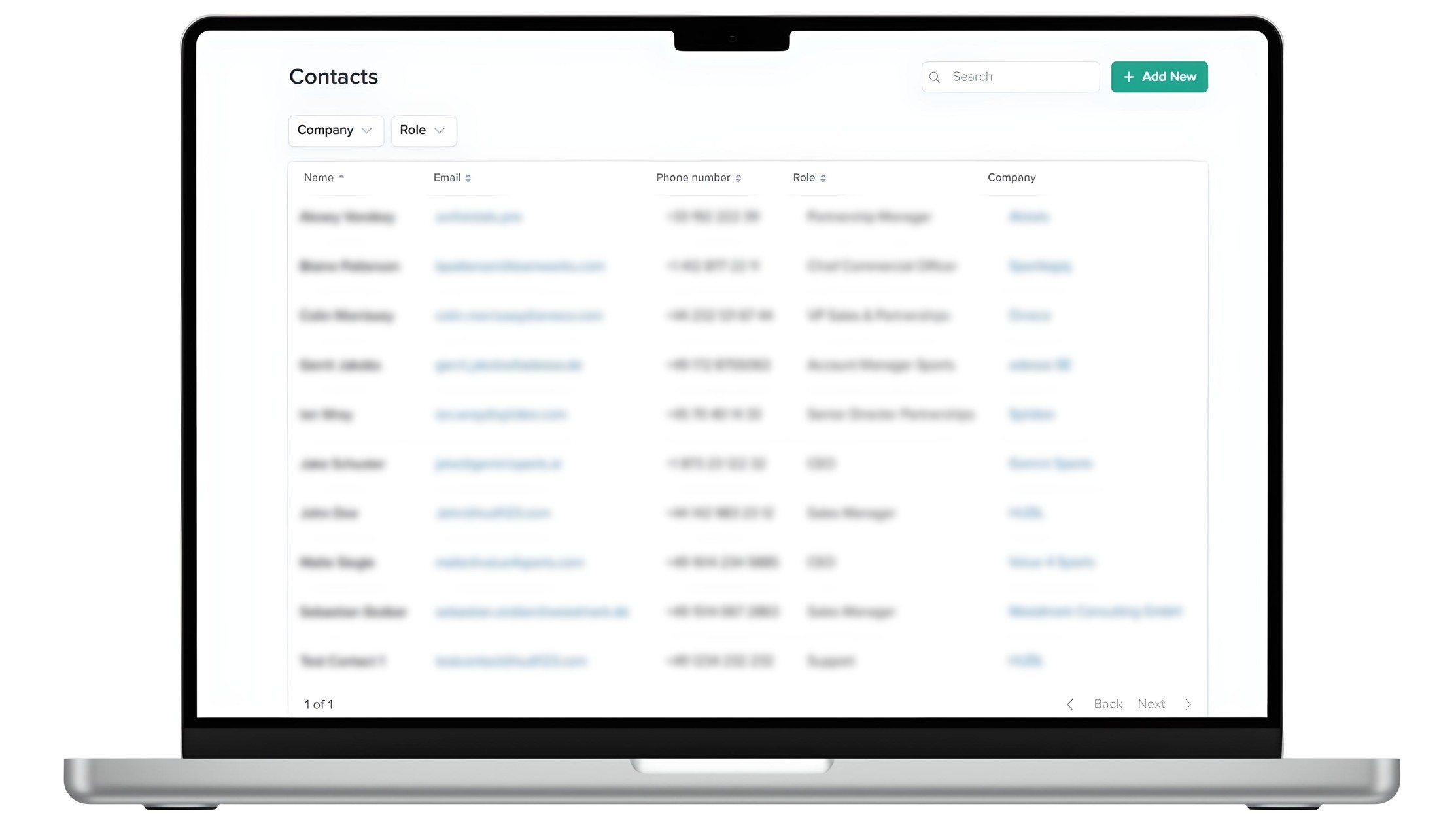 Sports tech management platform - Tech management feature