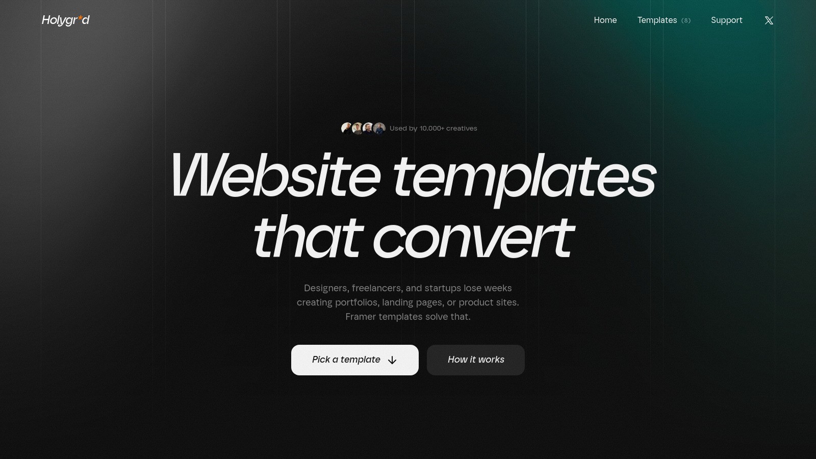 Holygrid.studio homepage