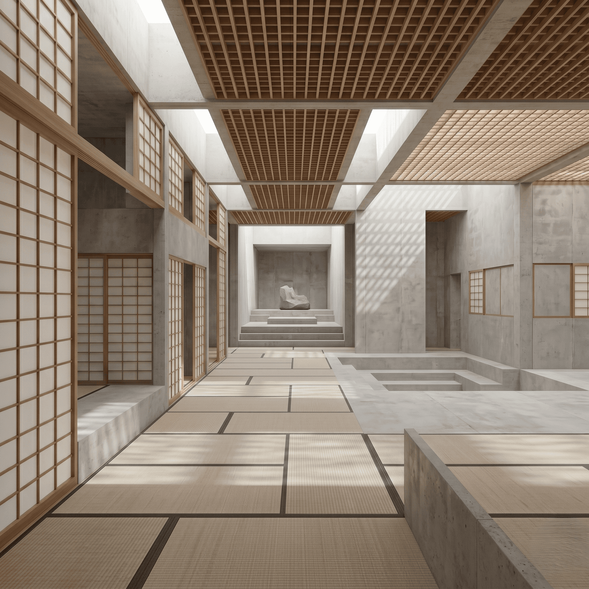 a japanese style interior of a home 