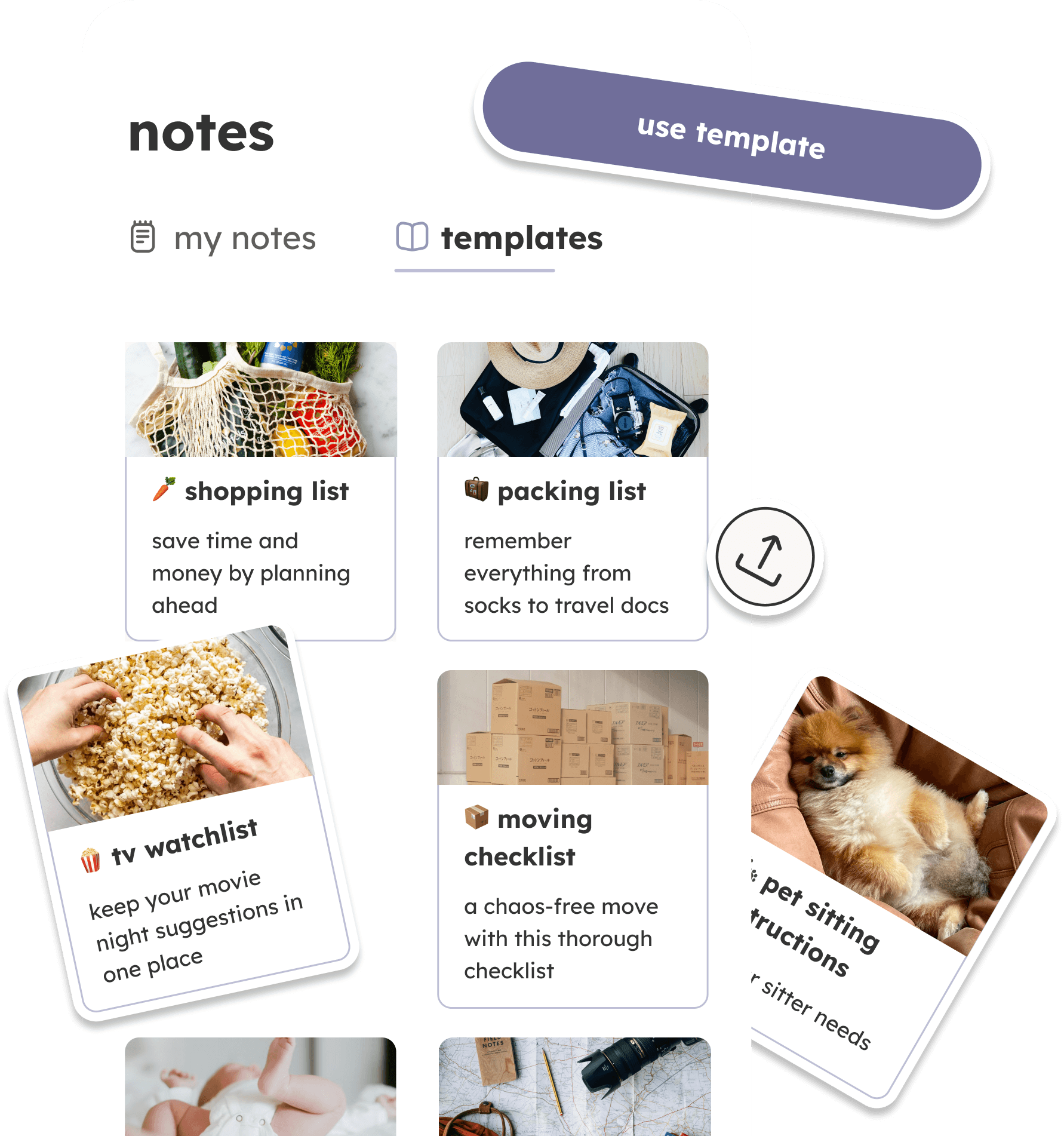 notes feature UI screenshot