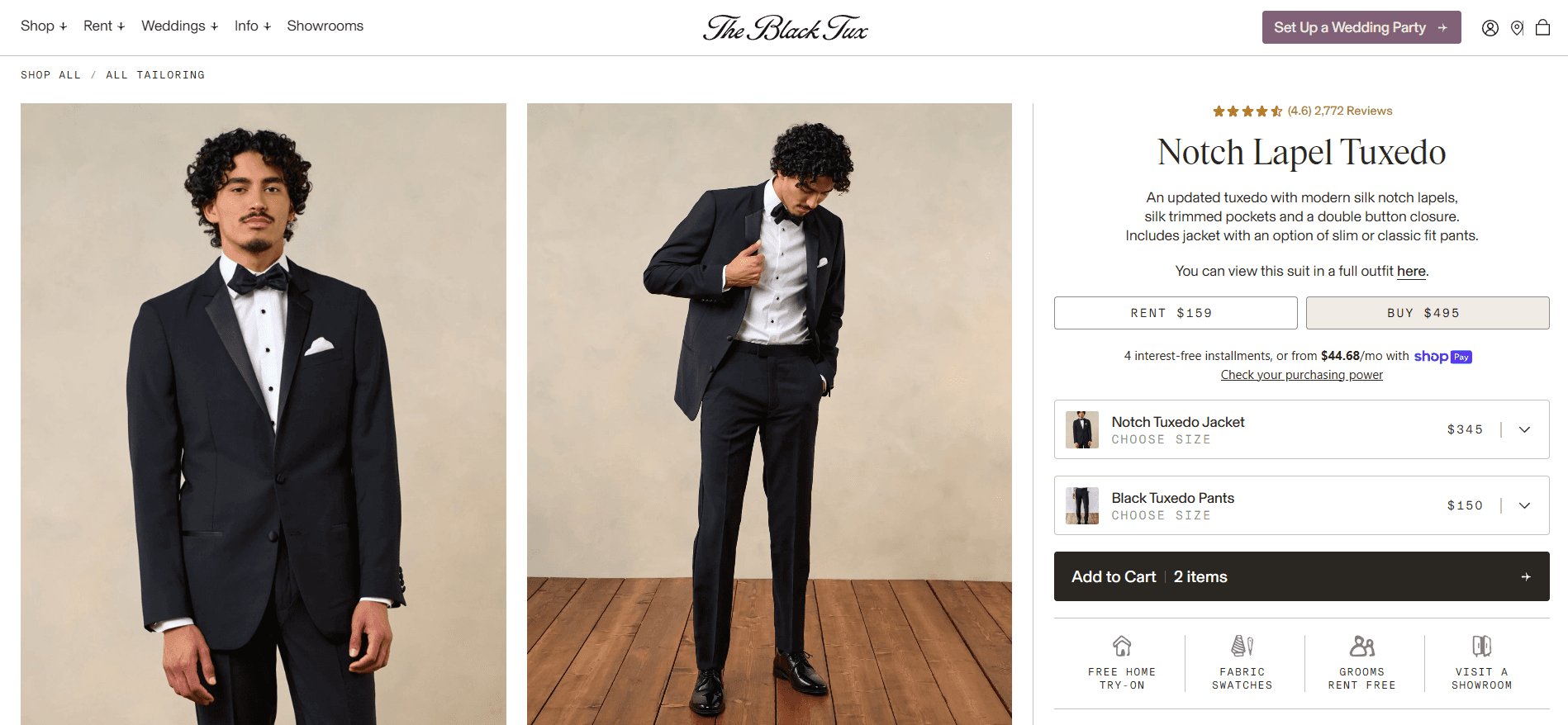 The Black Tux’s product page