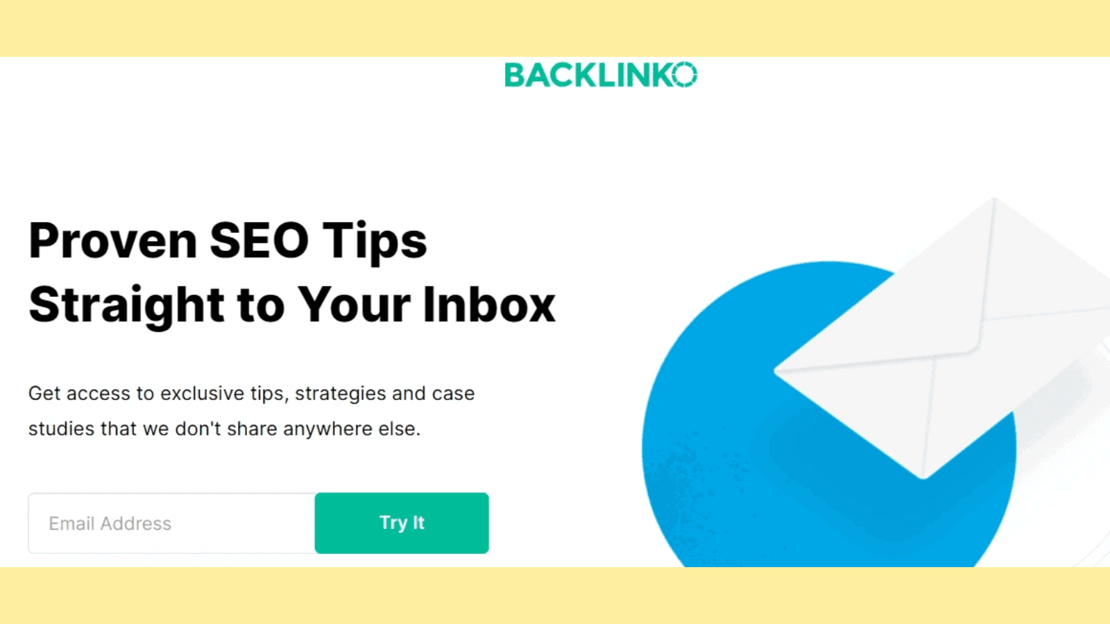 example of a squeeze page by Backlinko