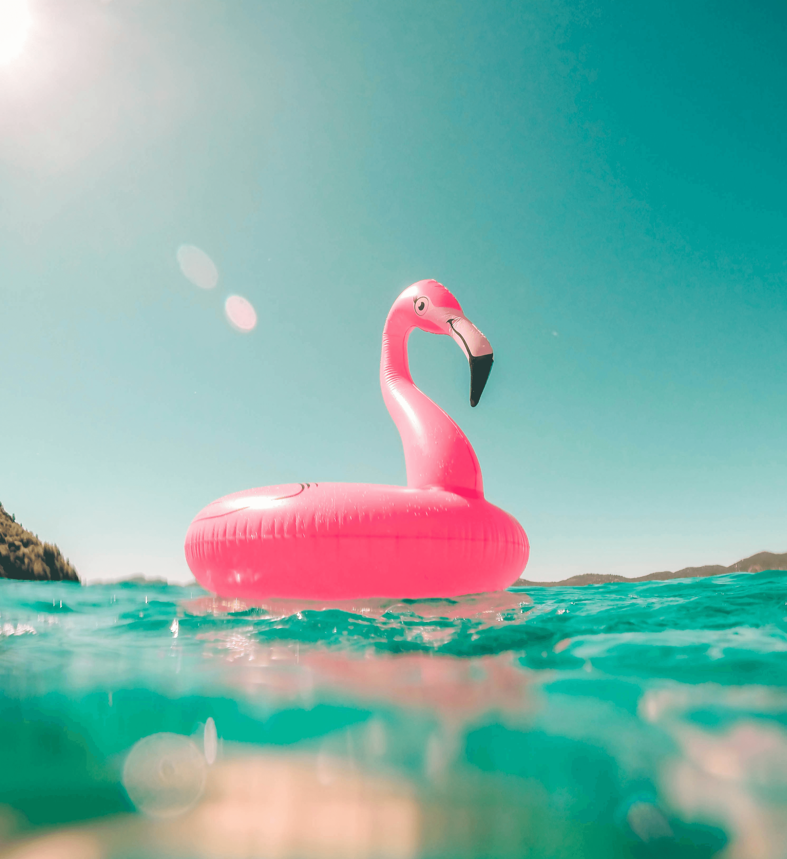 Inflatable floating in tropical seas