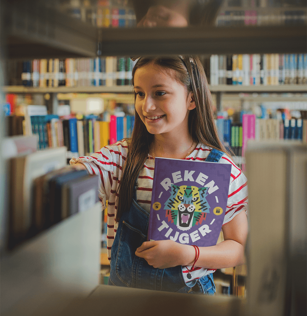 Grafisch ontwerp Meisje met Reken Tijger in haar hand